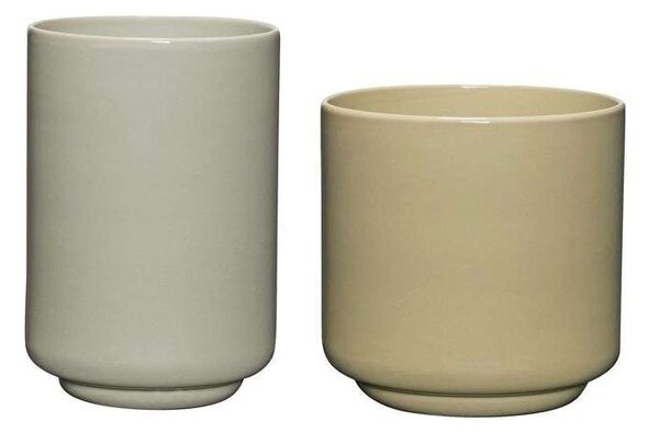 HübschHübsch - Deux Pots 2 pcs. Light Green/Sand Hübsch