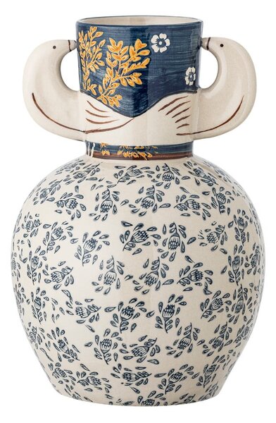 Lončena ročno poslikana vaza (višina 23,5 cm) Hezha – Bloomingville