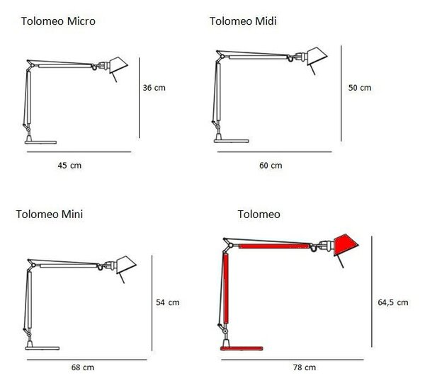 ArtemideArtemide - Tolomeo Bordlampe Mat Alu s Aluminij Baza Artemide