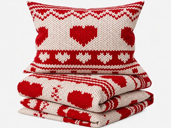 Posteljnina iz mikrovlaken NORDLOVE rdeče-bele Dimenzije posteljnine: 70 x 80 cm | 140 x 200 cm