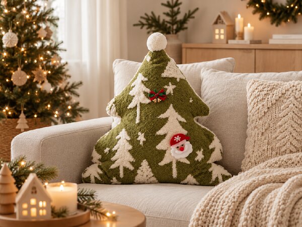 Okrasna blazina WINTER PINE 45 cm, zelena