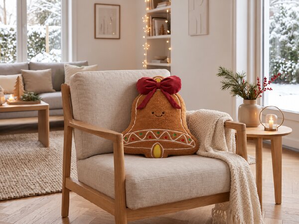 Okrasna blazina CHRISTMAS BELL 45 cm, rjava