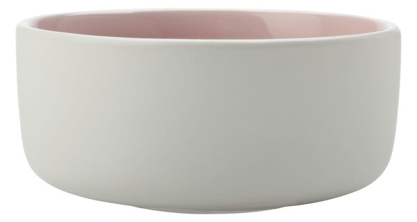 Roza in bela porcelanasta skleda Maxwell & Williams Tint, ø 14 cm