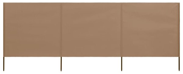 VidaXL 3-panelni vetrobran tkanina 400x160 cm taupe