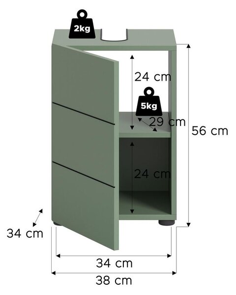 MID.YOU Omarica Za Pod Umivalnik Vira, Zelena