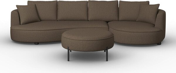 Bessagi Home Sedežna Garnitura Nilas, Rjava, S Taburejem
