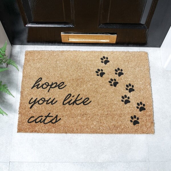 Predpražnik iz kokosovih vlaken 40x60 cm Hope You Like Cats – Artsy Doormats