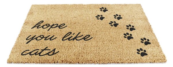 Predpražnik iz kokosovih vlaken 40x60 cm Hope You Like Cats – Artsy Doormats