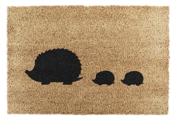 Predpražnik iz kokosovih vlaken 40x60 cm Hedgehog Family – Artsy Doormats