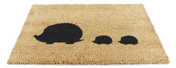 Predpražnik iz kokosovih vlaken 40x60 cm Hedgehog Family – Artsy Doormats