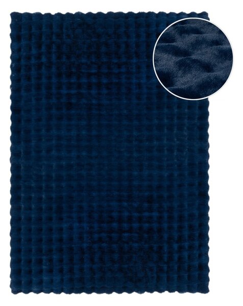 Temno modro sintetično krzno 80x150 cm Waffle Faux Fur – Flair Rugs