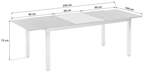 Gardenson Raztegljiva Vrtna Miza Keros, Masivno, 180-240x100