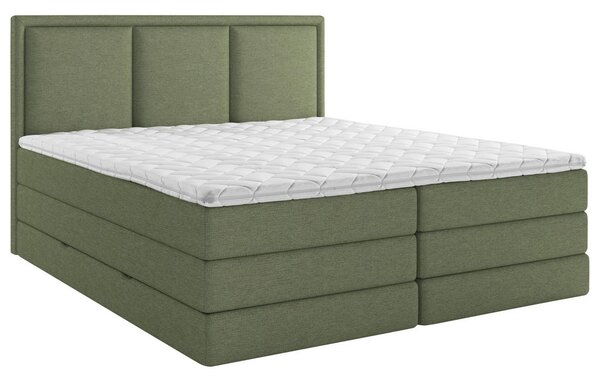 POSTELJA BOXSPRING 140 cm x 200 cm , tekstil zelena
