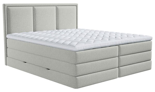 BOXSPRING POSTELJA 160 cm x 200 cm , tekstil svetlo siva