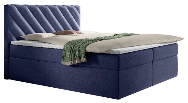 POSTELJA Z VZMETNICO 200 cm x 140 cm , tekstil modra