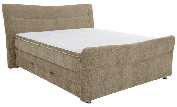 BOXSPRING POSTELJA 140 cm x 200 cm , tekstil svetlo rjava