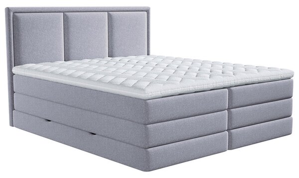 BOXSPRING POSTELJA 160 cm x 200 cm , tekstil siva