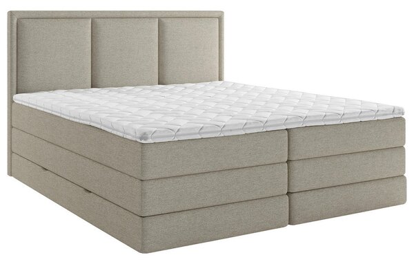 BOXSPRING POSTELJA 140 cm x 200 cm , tekstil umazano rjava