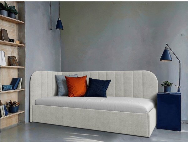 OBLAZINJENA POSTELJA 90 cm x 200 cm , les, tekstil, leseni material bež