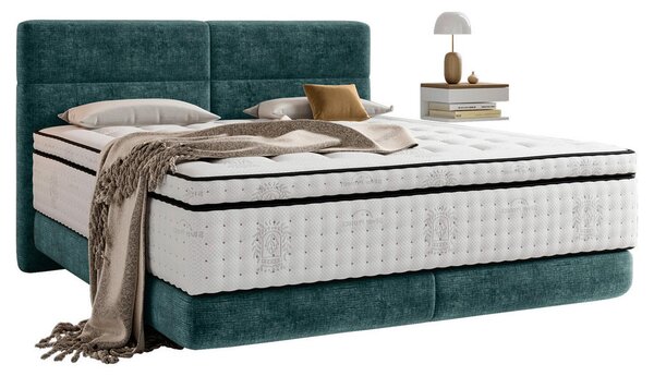 POSTELJA BOXSPRING 140 cm x 200 cm , tekstil turkizna