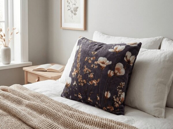 Obojestranska prevleka za blazino DUO SENSE ARVENA 45x45 cm mikropliš/flanela, temno siva