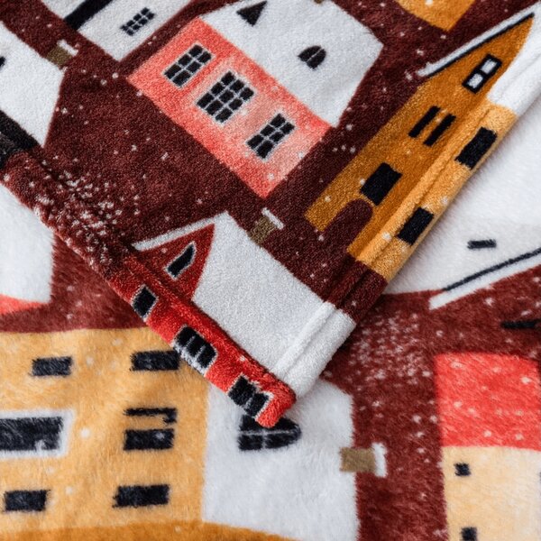 Mikroplišasta odeja SNOWY VILLAGE, barvna Dimenzije: 150 x 200 cm