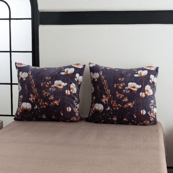 Obojestranska prevleka za blazino DUO SENSE ARVENA 45x45 cm mikropliš/flanela, temno siva