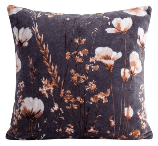 Obojestranska prevleka za blazino DUO SENSE ARVENA 45x45 cm mikropliš/flanela, temno siva