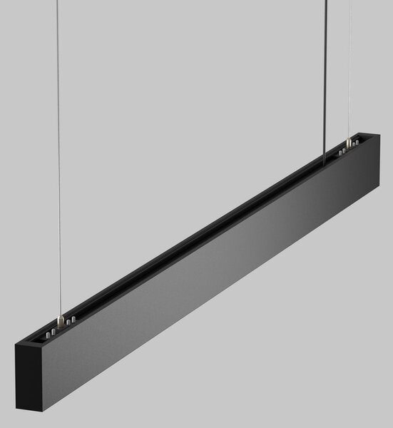 Maytoni LED viseča svetilka Basis, črna, CCT, dolžina 112,5 cm, zatemnjen, Črna, Dnevna soba / jedilnica, Aluminij, Sodobni