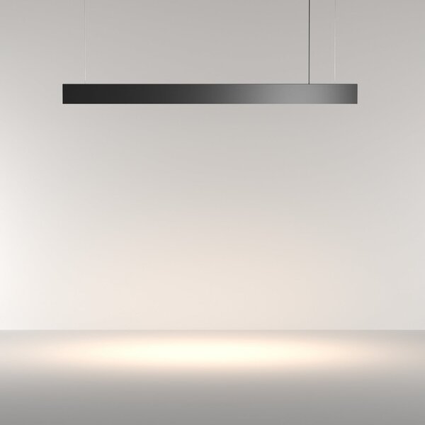 Maytoni LED viseča svetilka Basis, črna, CCT, dolžina 112,5 cm, zatemnjen, Črna, Dnevna soba / jedilnica, Aluminij, Sodobni