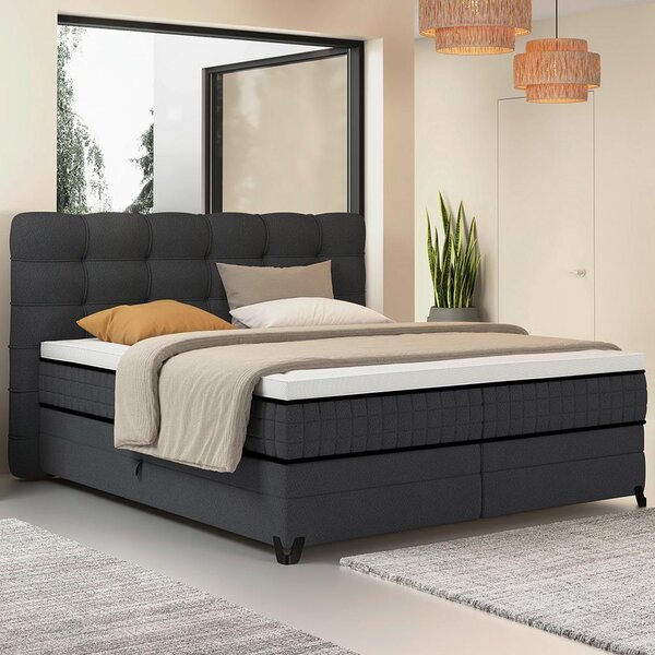 Premium Living Postelja Boxspring Carmen C, Antracit, 160x200