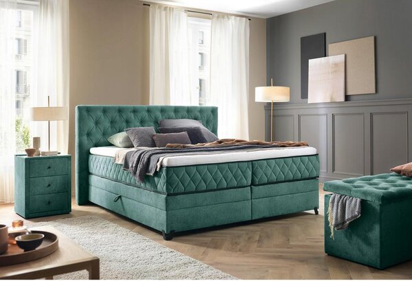 Modern Living Postelja Boxspring Carmen, Turkizna, 160x200