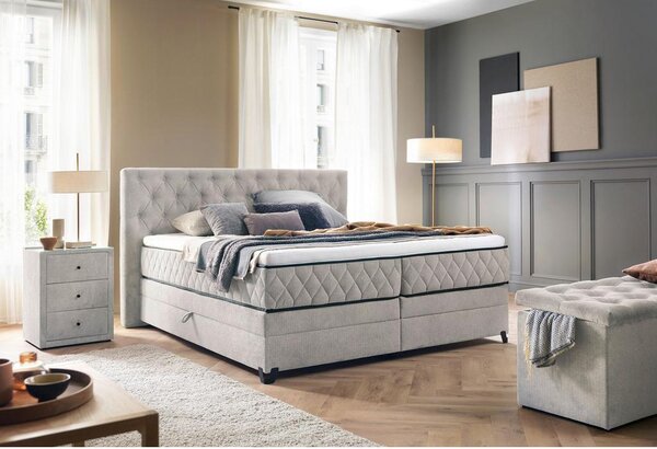 Modern Living Postelja Boxspring Carmen, Barva Šampanjca, 160x200