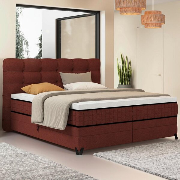 Premium Living Postelja Boxspring Carmen C, Rjava, 160x200
