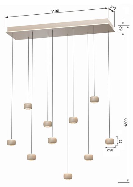 VISEČA LED-SVETILKA Quiberon 55 W 7000 lm 3000 K 230 V