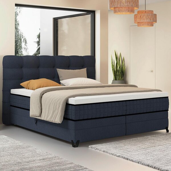 Premium Living Postelja Boxspring Carmen C, Modra, 160x200