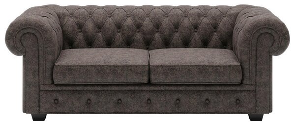 CHESTERFIELD ZOFA, temno rjava usnje