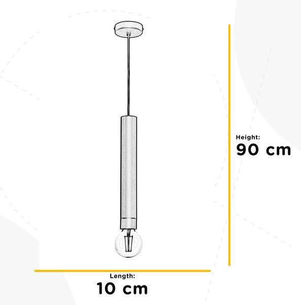 VISEČA SVETILKA 10/90 cm E27