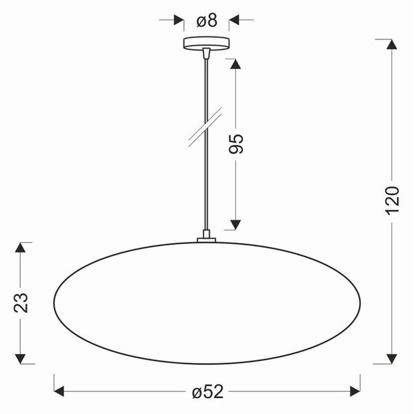 VISEČA NIHALNA SVETILKA Caffe 52/52 cm E27