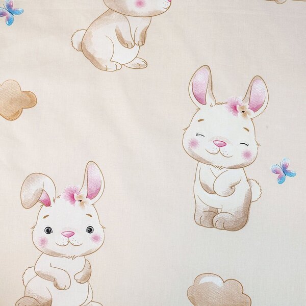 Bombažna posteljnina za posteljico BUNNY STAR bež Dimenzije posteljnine: 40 x 60 cm | 100 x 135 cm