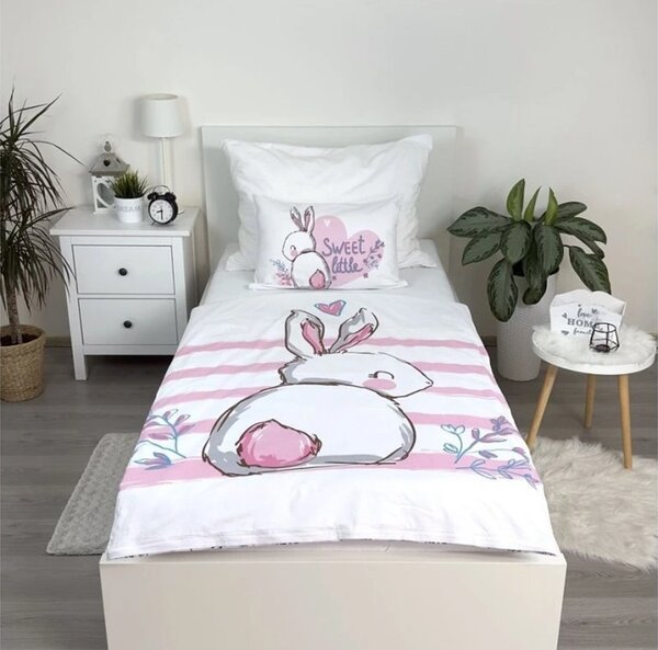 Bombažna posteljnina za posteljico BUNNY SWEET bela Dimenzije posteljnine: 40 x 60 cm | 100 x 135 cm