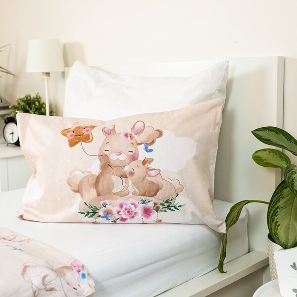 Bombažna posteljnina za posteljico BUNNY STAR bež Dimenzije posteljnine: 40 x 60 cm | 100 x 135 cm