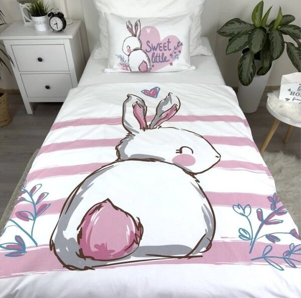 Bombažna posteljnina za posteljico BUNNY SWEET bela Dimenzije posteljnine: 40 x 60 cm | 100 x 135 cm