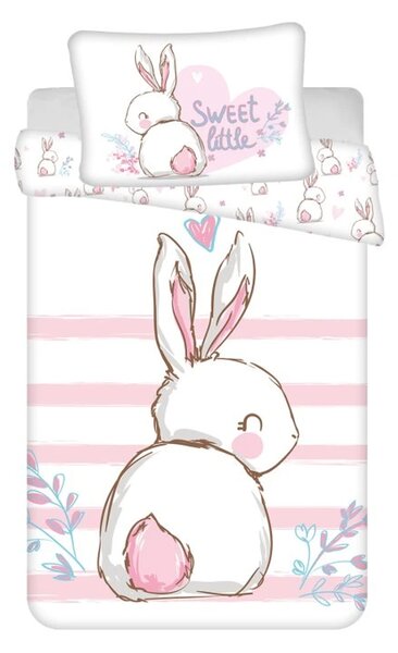 Bombažna posteljnina za posteljico BUNNY SWEET bela Dimenzije posteljnine: 40 x 60 cm | 100 x 135 cm