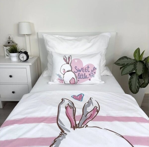 Bombažna posteljnina za posteljico BUNNY SWEET bela Dimenzije posteljnine: 40 x 60 cm | 100 x 135 cm