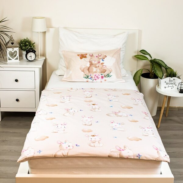Bombažna posteljnina za posteljico BUNNY STAR bež Dimenzije posteljnine: 40 x 60 cm | 100 x 135 cm