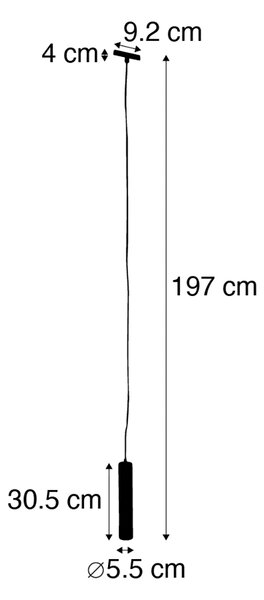 Dizajnerska viseča svetilka bela vklj. adapter za tirnico 1-fazna - Slimline Tuba Small