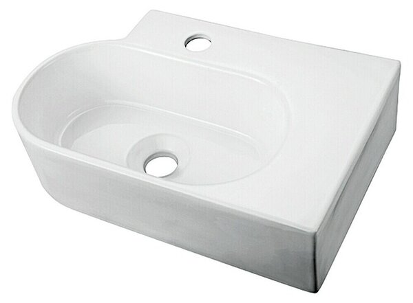 Camargue Umivalno korito Teneriffa (Š x Do: 47,2 x 30,3 cm, Brez posebne glazure, Odprtina za armaturo: Sredina, Brez izliva, Bele barve)