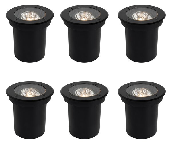 Set 6 Modernih Zunanjih Talnih Svetilk Črne Barve AR70 Nastavljiva IP65 - Delux