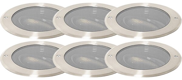 Set 6 talnih reflektorjev jeklo AR111 nastavljiv IP65 - Delux Honey